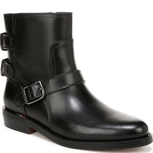 Franco Sarto womens PrinaBlack Ankle Boots with Buckle